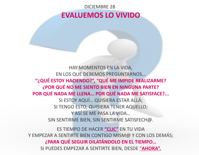 Evaluemos lo vivido